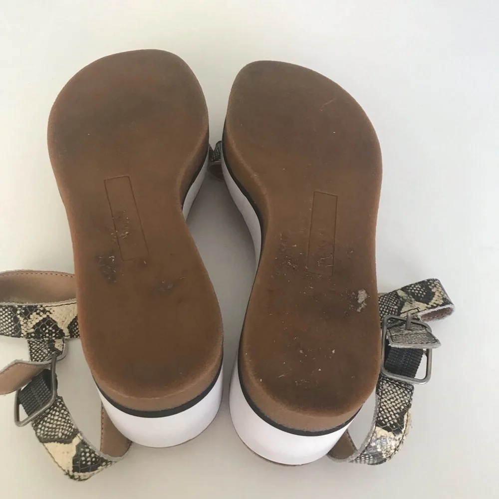 Lucky Brand reptile animal print Strat 2.5 platform wedge size 7M
